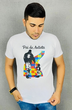 T-shirt Masculina Canelada Pai de Autista - comprar online