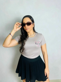 T-SHIRT CANELADA LOVE YOU- NUDE - loja online