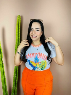 T-SHIRT CANELADA AMAZÔNICA - BRANCA - loja online