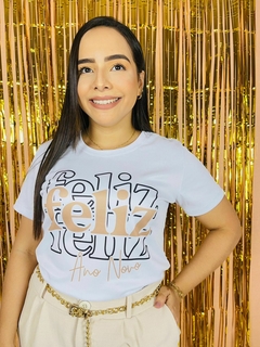 T-shirt Ribana Canelada Feliz feliz feliz ano novo - comprar online