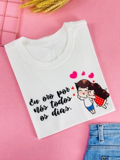 T-shirt ribana canelada Oro por nós todos os dias