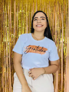 T-shirt Ribana Canelada Gratidão - Fabi T-shirts