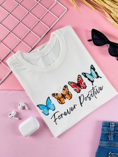 T-shirt ribana canelada Forever positive