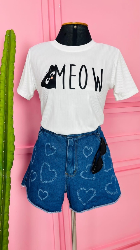 T-shirt Ribana Canelada MEOW