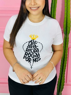 T-shirt Canelada Mãe Aparecida rogai por nós na internet