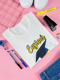 T-shirt ribana canelada Ensinar sempre - comprar online