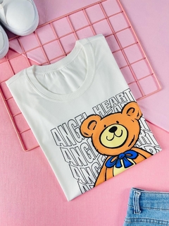 T-shirt ribana canelada Ursinho angel heart na internet