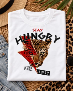 T-SHIRT SUEDE - STAY HUNGRY ONÇA - comprar online
