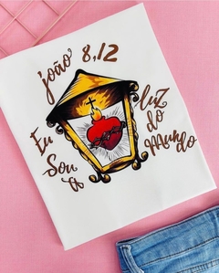 T-shirt ribana canelada Eu sou a luz do mundo. João 8,12