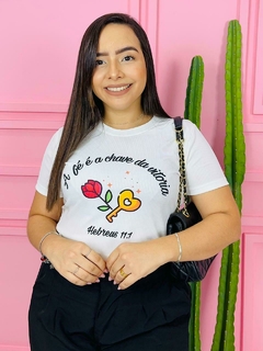 T-shirt Canelada A fé é a chave da vitória