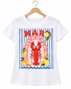 T-SHIRT SUEDE - MAR LAGOSTA