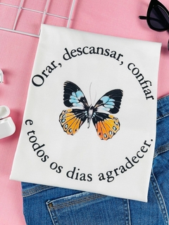 T-shirt ribana canelada Orar, descansar, confiar