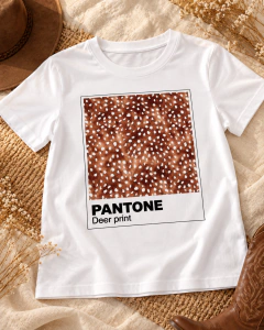 T-SHIRT SUEDE - PANTONE DEER PRINT na internet