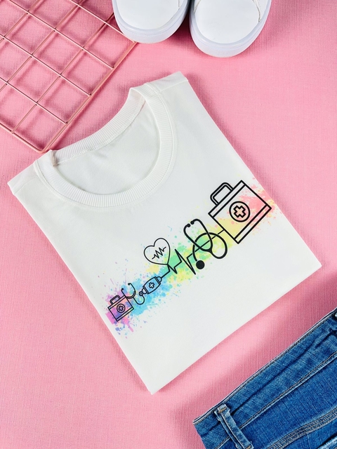 T-shirt ribana canelada Medicina