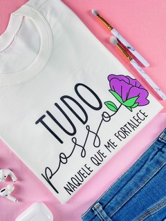 T-shirt ribana canelada Tudo posso naquele que me fortalece - comprar online