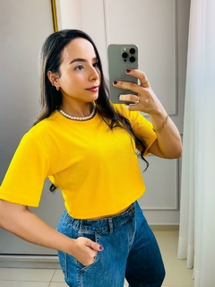 CROPPED CANELADO AMARELO