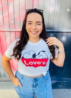 T-shirt ribana canelada Snoopy
