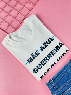 T-shirt ribana canelada mãe, azul, escolhida, especial. Mãe atípica - comprar online