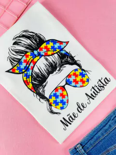 T-shirt ribana canelada Mãe de autista