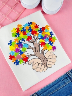 T-shirt ribana canelada Autismo