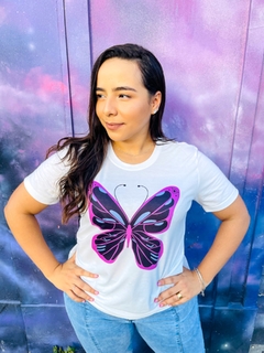 T-shirt ribana canelada Borboleta - comprar online