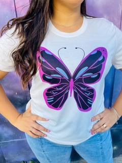 T-shirt ribana canelada Borboleta na internet