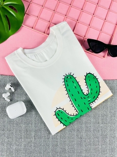 T-shirt ribana canelada Cactos - comprar online