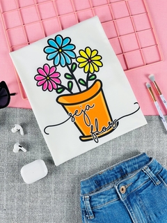T-shirt ribana canelada Seja flor