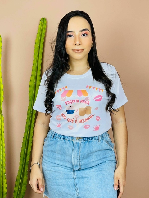 T-shirt Canelada Paçoca nada, nóis qué é beijinho...