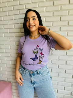 T-SHIRT CANELADA ESCOLHIDA - LAVANDA