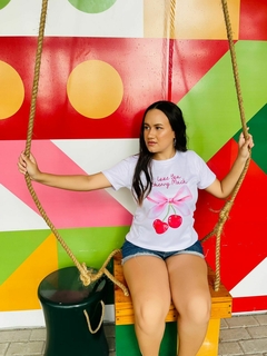 T-shirt Canelada Love you cherry much (te amo muito cereja) - comprar online