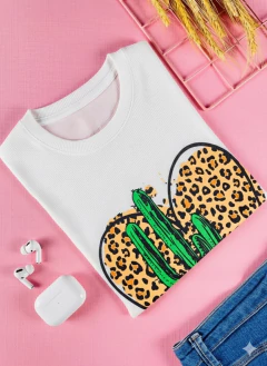 T-shirt ribana canelada Cacto animal print na internet