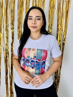 T-shirt Ribana Canelada Lilo e Stitch Natal na internet