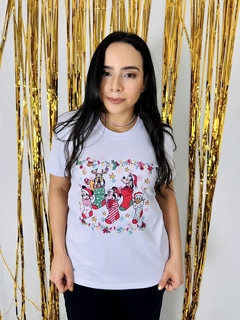 T-shirt Ribana Canelada Turma do Mickey Natal