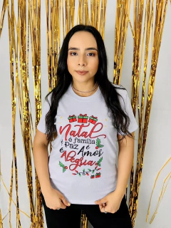 T-shirt Ribana Canelada Natal é família, eé paz, é amor, é alegria - comprar online