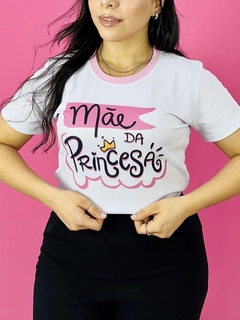 T-SHIRT CANELADA MÃE DE UMA PRINCESA/PRINCESA (Mãe e filha) - Fabi T-shirts