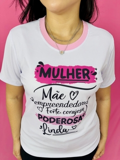 T-SHIRT CANELADA MULHER MÃE E EMPREENDEDORA - Fabi T-shirts