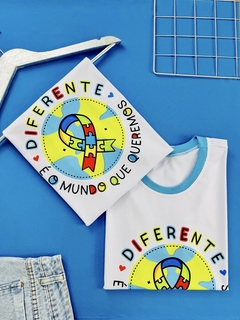 T-SHIRT CANELADA DIFERENTE É O MUNDO QUE QUEREMOS - comprar online