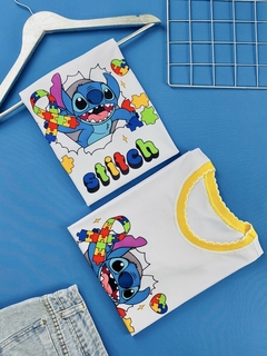 T-SHIRT CANELADA AUTISMO STITCH - comprar online