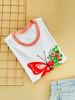 T-SHIRT CANELADA DAS MINHAS FERIDAS FLORES FEZ NASCER - loja online