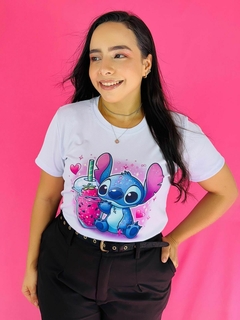 T-SHIRT CANELADA STITCH MILKSHAKE (Mãe e filho) na internet