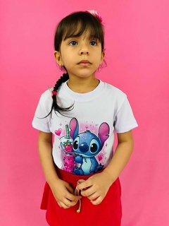 T-SHIRT CANELADA STITCH MILKSHAKE (Mãe e filho)