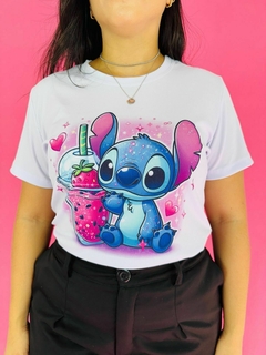 T-SHIRT CANELADA STITCH MILKSHAKE (Mãe e filho) - comprar online