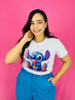 T-SHIRT CANELADA STITCH SORVETE (Mãe e filho) na internet