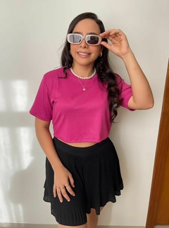 CROPPED CANELADO - FÚCSIA