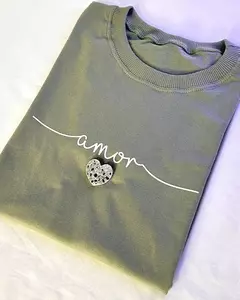 AMOR BROCHE CORAÇÃO - ALGODÃO - Fabi T-shirts