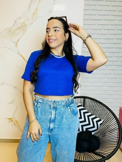 Imagem do CROPPED CANELADO - AZUL BIC