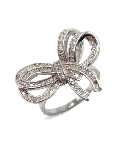 Anel laço com diamante