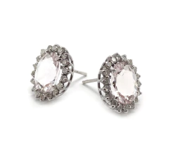 Brinco morganita e diamantes - comprar online