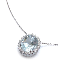 Colar água marinha com diamantes - loja online